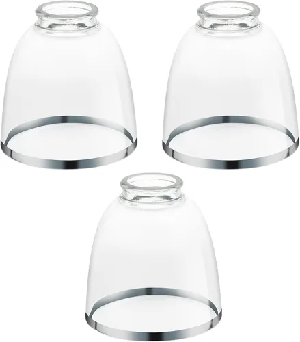 Vista 11 de Paquete de 3 repuestos de pantalla de vidrio ámbar transparente, cubiertas de luz de ventilador de techo, globos de vidrio para candelabros