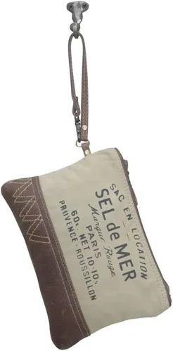 Vista 4 de Myra Bag Western Upcycled - Bolsa de mano para mujer, de lona, de piel, para muñeca, talla única