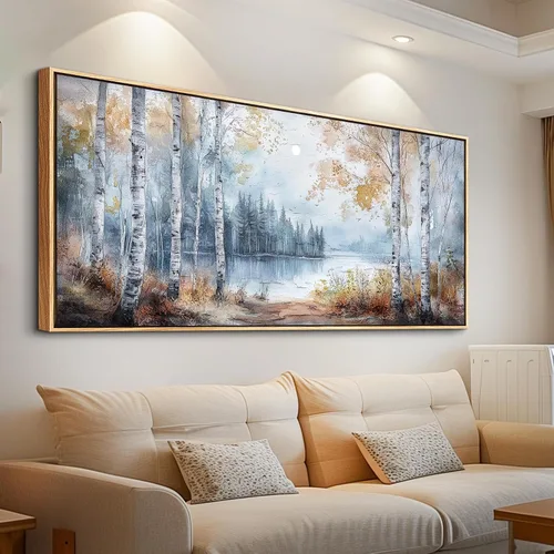 Vista 15 de PHAOHUAXM Pintura abstracta de paisaje de tinta pintura de arte de pared moderna impresión en lienzo natural paisaje arte imágenes de sala de estar