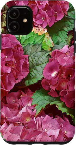 Vista 6 de iPhone 12 mini Rosa Hortensia Flor Estética