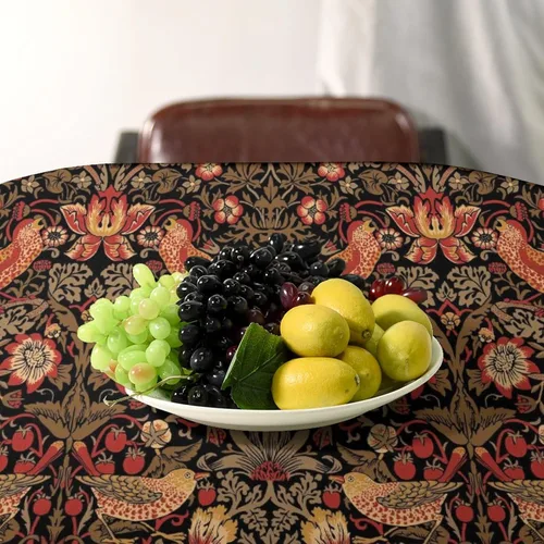Vista 61 de Mantel Floral Retro de Pájaros, Diseño Original Bohemio William Morris Estampado Cubierta de Mesa para Hogar Picnic Fiesta Comedor Cocina William