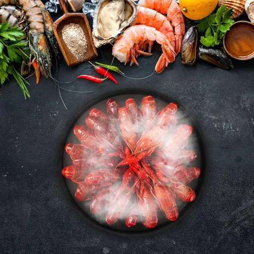 Vista 7 de Cabilock Plato de sushi japonés Hielo seco Plato de sushi Plato de servir de sushi Geta Plato de servicio de alimentos Plato de servicio de comida