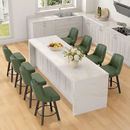 Vista 19 de REONEY Counter Height Swivel Bar Stools, 24" Modern Upholstered Barstools