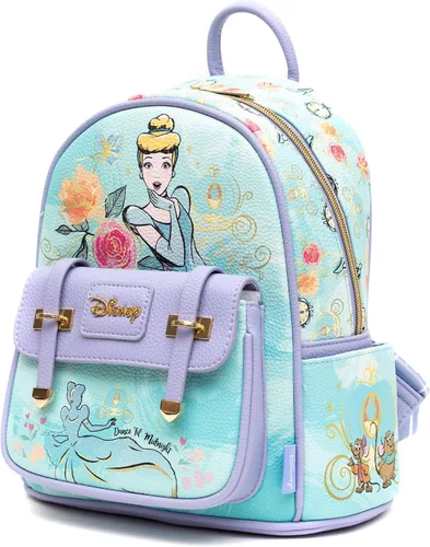 Vista 4 de Mini mochila de moda de cuero vegano Cenicienta de 11 pulgadas, Azul, Classic
