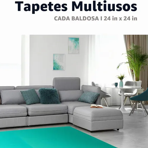 Vista 3 de We Sell Mats - Baldosas multiusos de espuma EVA con un grosor de 0.5 pulgadas, alfombrillas entrelazadas para gimnasios de interior y para el hogar