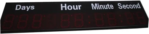 Vista 5 de AZOOU 6 pulgadas 9 dígitos LED temporizador cuenta atrás/arriba reloj montado en la pared con días horas minutos segundos segundos color rojo