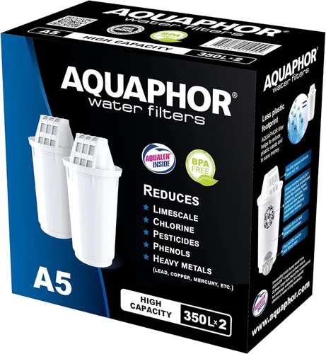 Vista 5 de AQUAPHOR Cartucho de filtro A5 con paquete de reducción de dureza añadido 1 Filtros de cal, cloro, metales pesados 350L de agua de mejor sabor