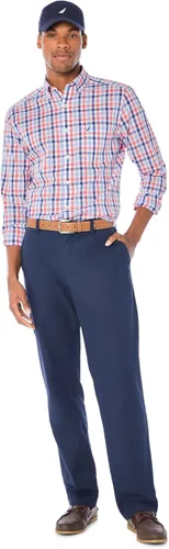 Vista 2 de Nautica Camisa de manga larga con botones frontales resistentes a las arrugas para hombre