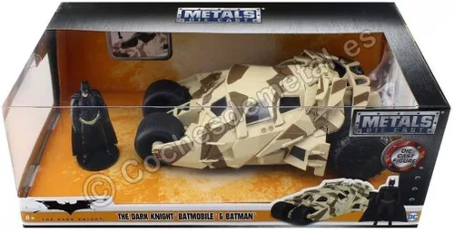 Vista 6 de Jada Toys 1:24 2008 Dark Knight Camouflage Batmobile - Coche fundido a presión con figura de Batman de 2.75 pulgadas, juguetes para niños y adultos