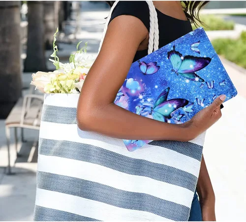 Vista 7 de Funda para tablet Fire HD 8 (8ª/7ª/6ª generación, versión 2018/2017/2016), funda protectora de piel sintética con función atril y encendido Mariposa
