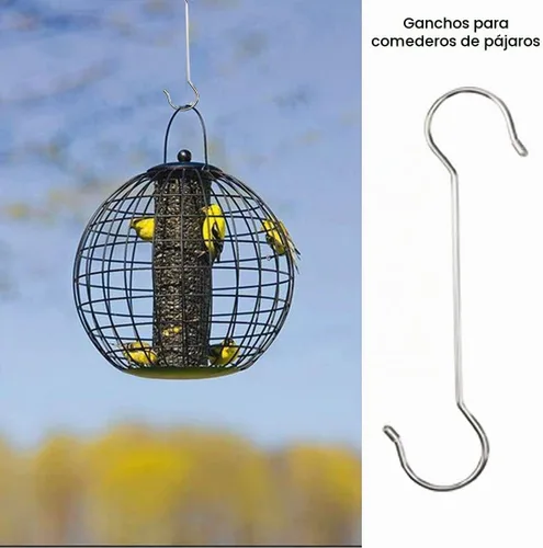 Vista 7 de Lchkrep Paquete de 6 ganchos en forma de S para colgar plantas en exteriores, extra grandes, resistentes, para canastas, comederos de pájaros