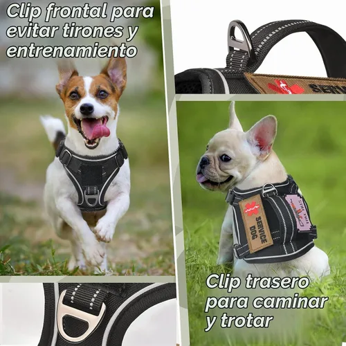 Vista 4 de Arnés táctico XS para perro, chaleco de servicio militar para perro con mango vertical, chaleco para cachorros pequeños sin tirones para Negro