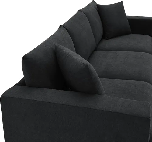 Vista 8 de KEVINSPACE Sofá modular modular de 4 asientos de 100.4 pulgadas con tumbona reversible en forma de L, sofá modular modular para sala de estar 100.4