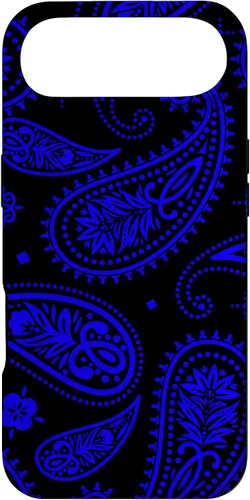 Vista 27 de Black Blue Paisley Bandana Vintage Floral Boho Pattern Case for iPhone 17