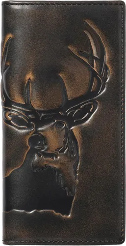 Vista 11 de House of Jack Co. Billetera plegable para hombre Billetera de hombre para deportistas al aire libre Cuero de grano completo bruñido a mano