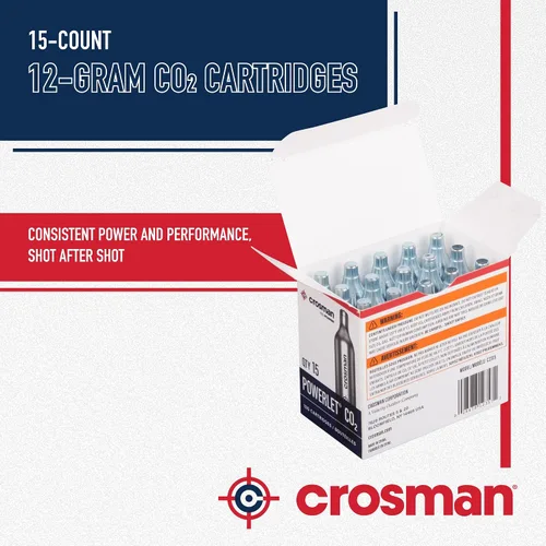 Vista 6 de Crosman Cartuchos de CO2 de 15 unidades para rifles de aire y pistolas de aire