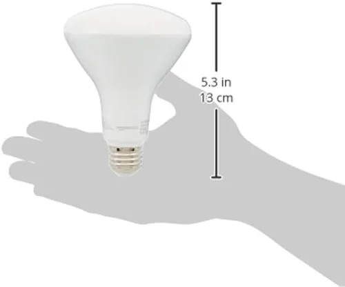 Vista 4 de Amazon Basics Bombillas LED BR30, eficiencia energética, regulables, base estándar E26, equivalente a 65 vatios, 11 W, vida útil de 10.000 horas