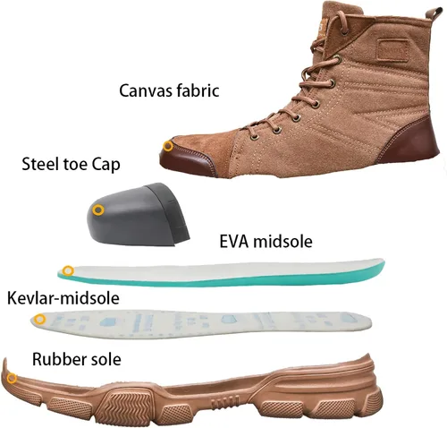 Vista 3 de SUADEX botas con puntera de acero para hombre botas militares de trabajo zapatos de trabajo indestructibles para mujeres deportivos puntera compuesta