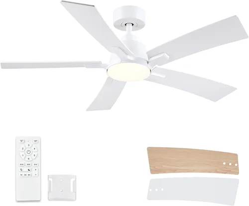 Vista 28 de Ventiladores de techo de 42 pulgadas con luces y control remoto, ventilador de techo negro de montaje empotrado para dormitorio, sala de estar