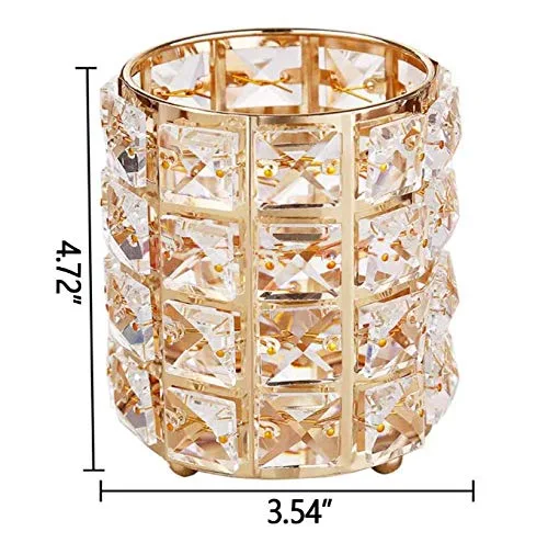 Vista 3 de Organizador de brochas de maquillaje de cristal, brochas de peine para cejas, bolígrafo, recipiente, organizador de almacenamiento de cosméticos