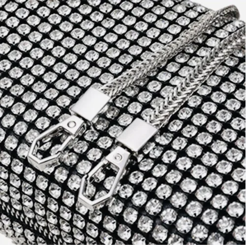 Vista 5 de Bolsos cruzados con purpurina para mujer, mini bolso de fiesta, plateado