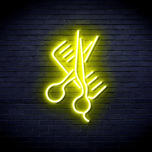 Vista 10 de AdvPro Comb & Scissors Flex Silicone LED Neon Sign - Azul - st16s32-fnu0363-b