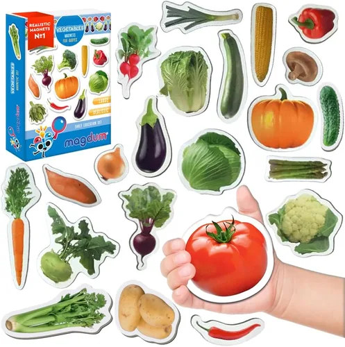 Vista 16 de FOTO FRUTAS Y BAYAS - imanes para la cocina - imanes grandes reales para nevera para niños pequeños - juguetes magnéticos educativos para bebés de 3