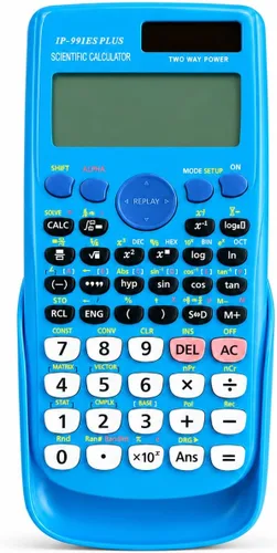 Vista 9 de Calculadoras científicas, IPEROT Calculadora matemática negra con 417 funciones, energía solar y batería de 4 líneas, suministros escolares