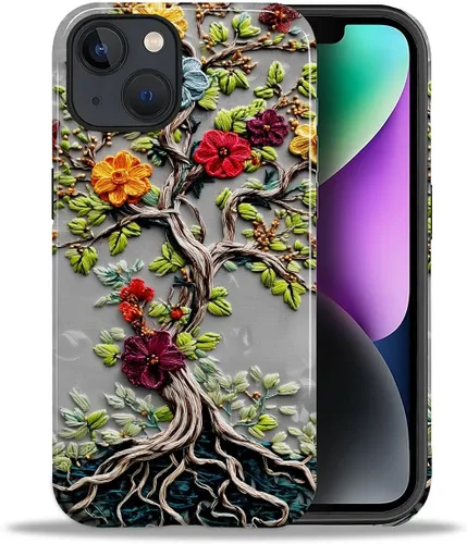 Vista 127 de ZHEGAILIAN Funda para iPhone 11, carcasa dura a prueba de golpes + silicona suave 2 en 1 híbrida, parachoques a prueba de caídas - Vidrio manchado