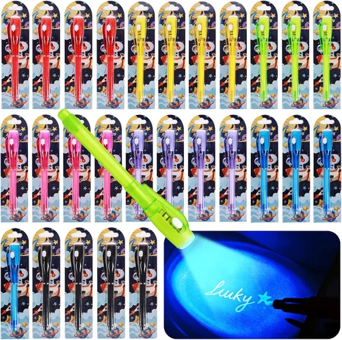 Vista 6 de EODVICS Bolígrafos de tinta invisible, bolígrafo de tinta invisible espía mejorado con marcador mágico de luz UV para mensaje secreto y juguete