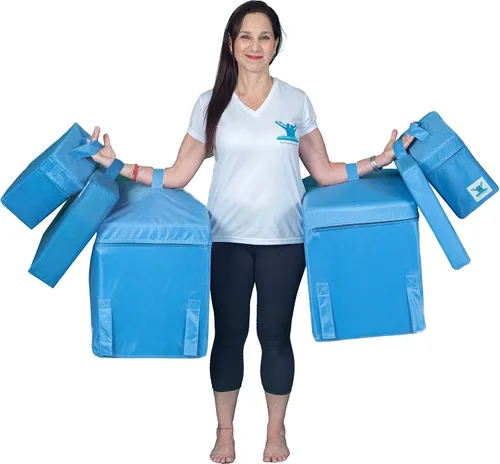 Vista 5 de Bloque de espuma pequeño sin dolor, almohada y correa de agua curativa/cinturón de yoga, bloque mejorado, con mango práctico y cremallera
