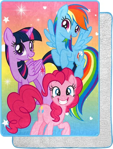 Vista 3 de Northwest My Little Pony - Manta Sherpa de seda táctil, 40 x 50 pulgadas, vuelo floral