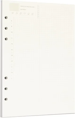 Vista 12 de Zelten 1 paquete A5 de 80 hojas/160 páginas 4 en 1 rayado cuadrado punteado en blanco hojas sueltas perforadas papel de repuesto de papel