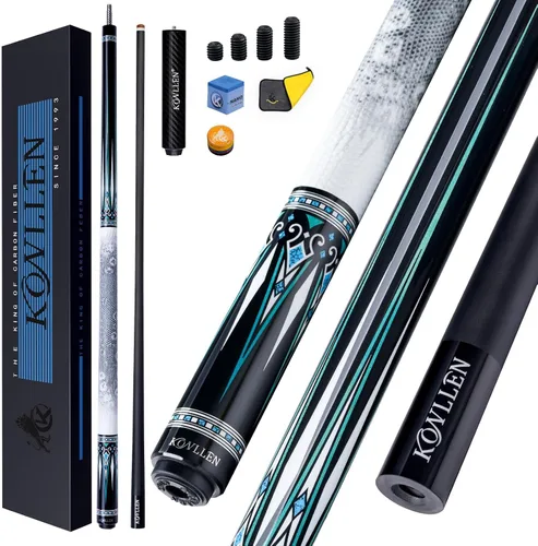Vista 13 de KONLLEN Carbon Fiber Pool Cue 2.0 – 58" Low Deflection Performance Cue for Improved Accuracy & Consistency, 12.5mm Tip, Pro Taper