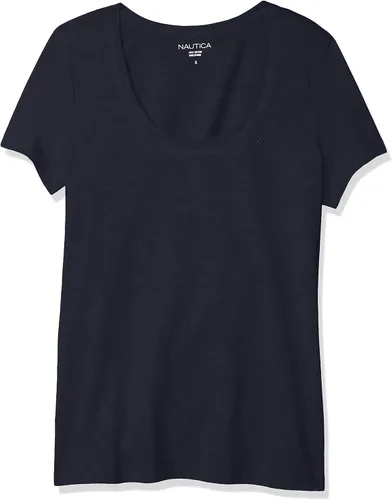 Vista 5 de Nautica Camiseta Easy Comfort para mujer, cuello redondo, súper suave, 100% algodón, color liso