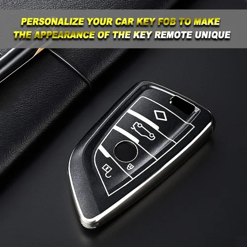 Vista 6 de Xotic Tech para BMW 1 2 3 4 5 6 7 Series X1 X3 X4 Key Fob Cover TPU Front+ABS Shell Back Case Protector de llave