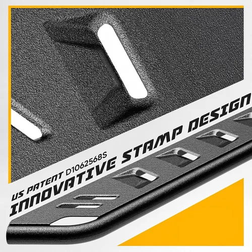 Vista 5 de ONINE - Estribos tubulares de 17.8 cm texturizados en negro, a medida para Dodge Ram 1500 de nueva carrocería 2019-2026, cabina doble, paso lateral