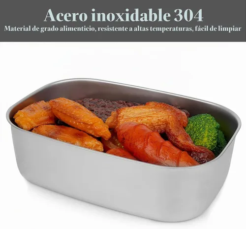Vista 4 de Linkidea Lonchera eléctrica de acero inoxidable 304, compatible con caja eléctrica SOHIDA de 1.5 L, bandeja reutilizable extraíble, contenedor