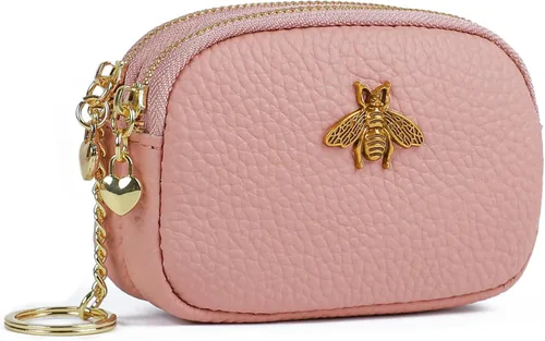 Vista 9 de Monedero de cuero para mujer, billetera pequeña para mujer, bolsa de cambio A-Negro