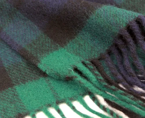 Vista 5 de 100% Irish Lambswool Plaid Scarf, Soft & Warm, Celtic Tartan Pattern, Imported