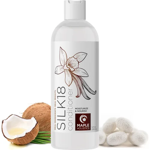 Vista 10 de Acondicionador Silk18 de aceite de argán, aminoacidos, jojoba y queratina para el cabello, para hombres y mujeres, no daña el cabello pintado