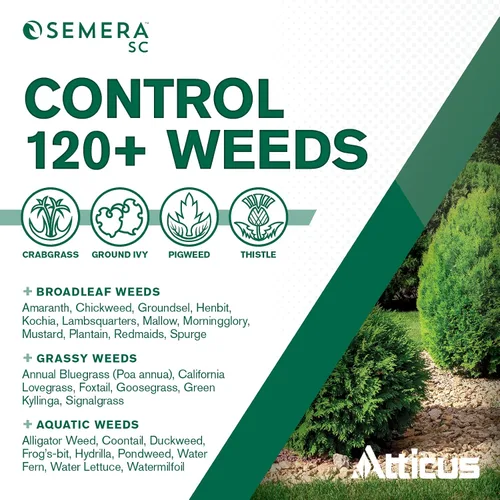 Vista 4 de Atticus Semera SC Herbicida (8 onzas) – 44% Flumioxazin Weed Killer – Temporada larga césped y control de malezas acuáticas