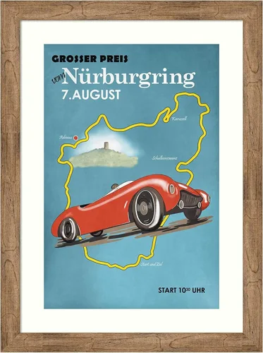 Vista 18 de Amanti Art Impresión artística enmarcada para pared, 24 x 20 pulgadas, Nurburgring Motorcycle Racing por Mark Rogan, arte de pared deportivo