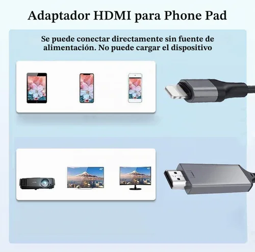 Vista 3 de Adaptador Lightning a HDMI con certificación MFi de Apple para teléfono a TV, compatible con iPhone, iPad, conector de pantalla de sincronización