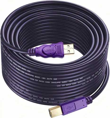 Vista 8 de Cable de impresora de 20 pies, cable USB 2.0 macho A a macho B para impresora/escáner (20 pies)