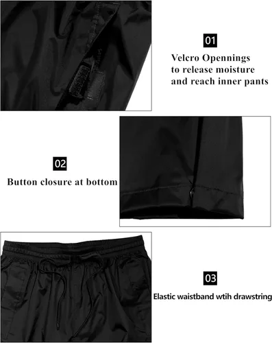 Vista 4 de Mapamyumco Men's Rain Pants Packable Waterproof Hiking Pants Windproof Breathable Outdoor Rain Over Pants