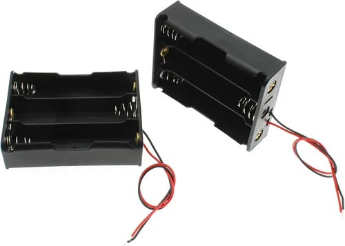 Vista 2 de 2PCS 18650 Battery Holder with Lead Wire Bundle 18650 Battery Holder 11.1V DIY Battery Storage Boxes Black Plastic Battery Case Kit