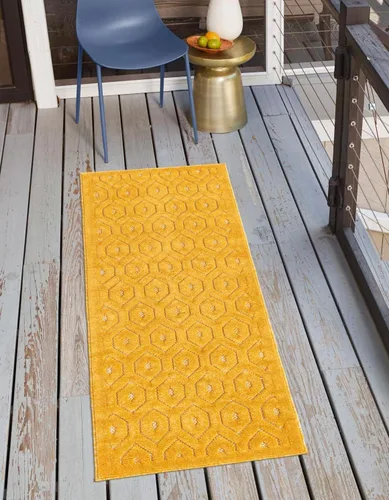Vista 29 de Unique Loom Outdoor Trellis Textured Collection - Alfombra espacial (2 x 3 pies, rectangular, aguamarina y marfil)