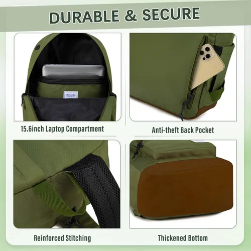 Vista 5 de Chase Chic Mochila escolar para hombres y mujeres, mochila informal para adolescentes, niños, niñas, escuela secundaria, universidad, trabajo