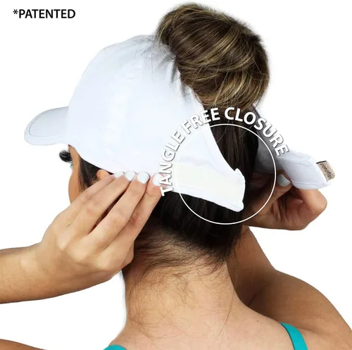 Vista 3 de Ponyflo Gorra de béisbol para mujer, gorra de cola de caballo para mujer, sombrero de cola de caballo de pelo rizado, gorra de béisbol para mujer